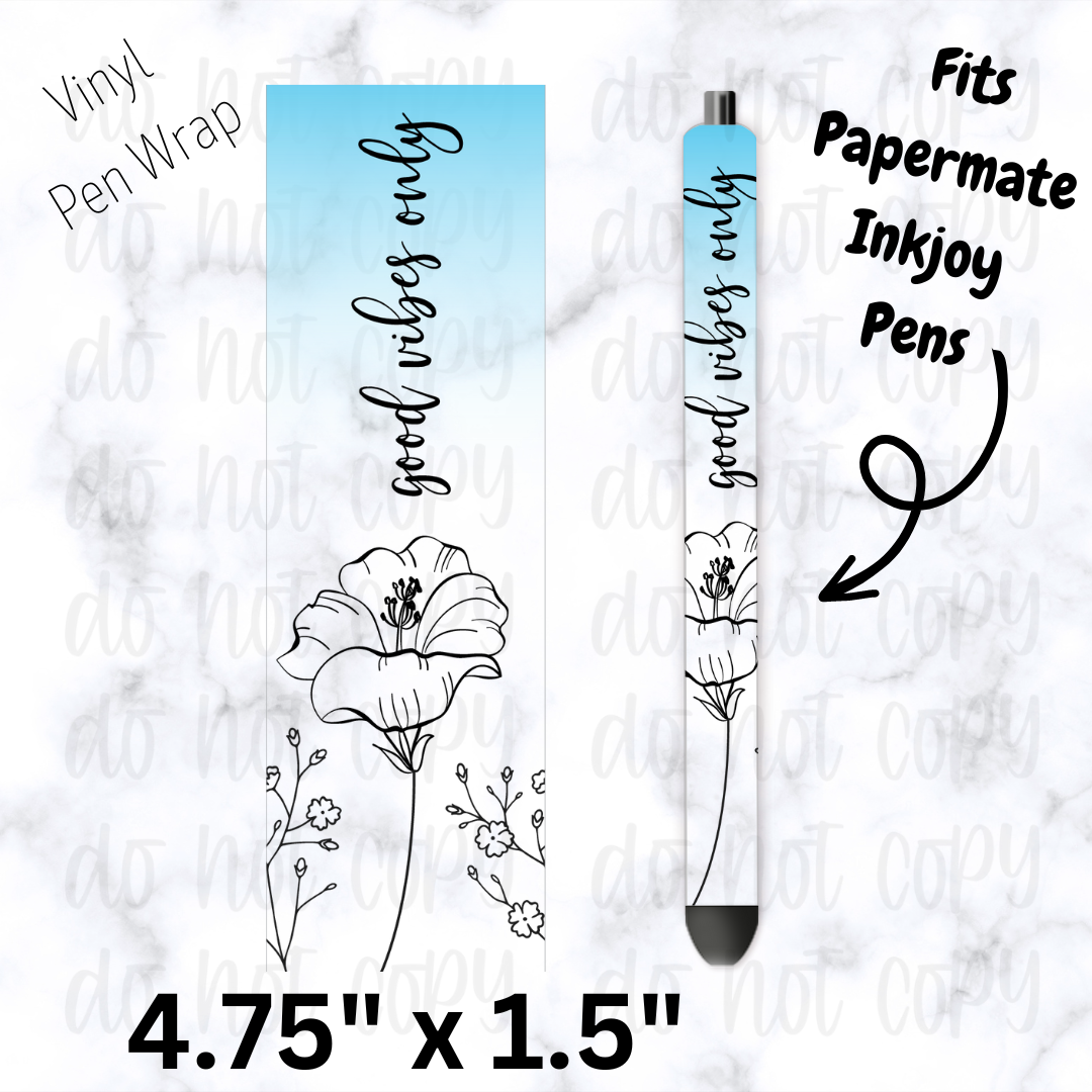 Good Vibes Blue Ombre Pen Wrap