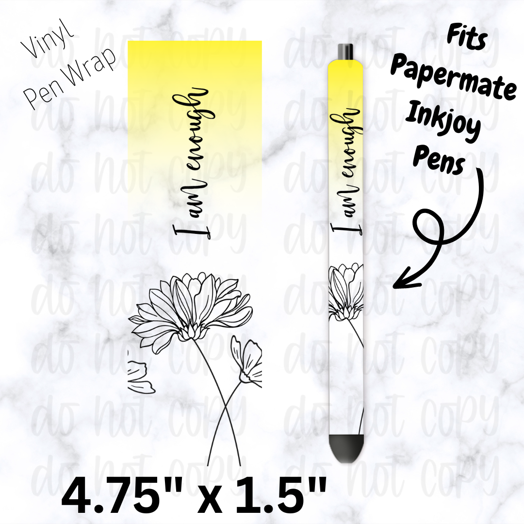 I am Enough Yellow Ombre Pen Wrap
