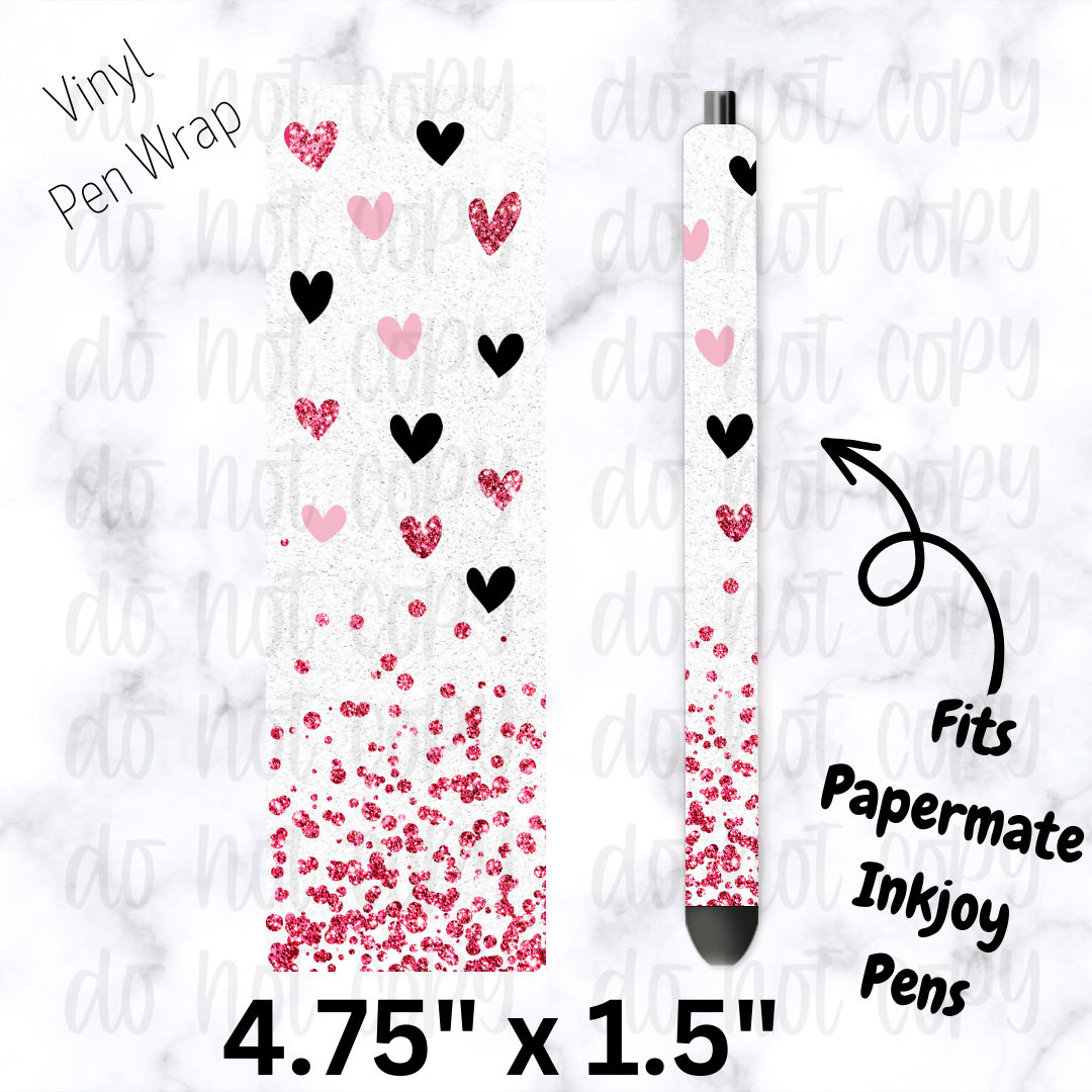 pw270 Heart confetti drip Pen Wrap