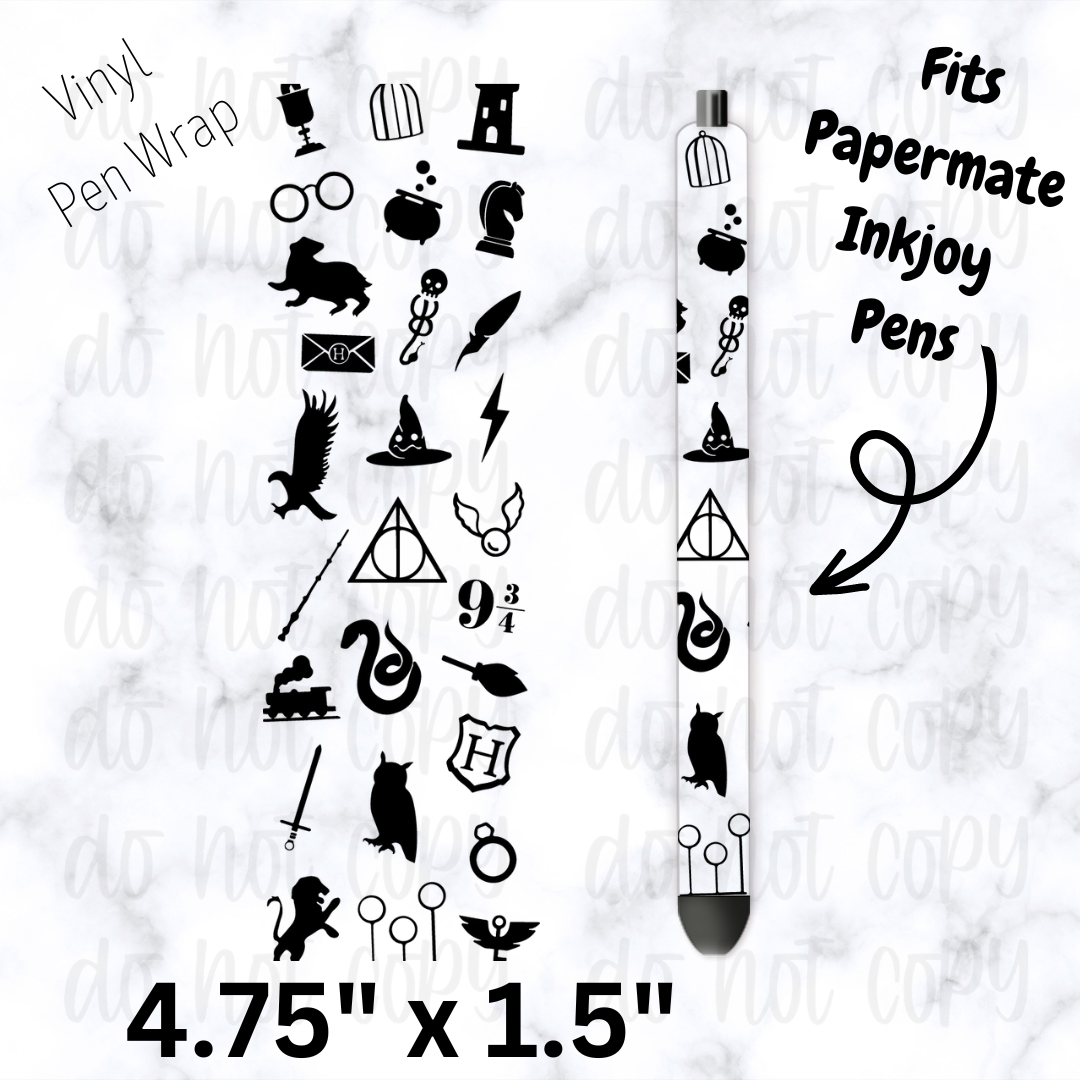 Wizard Black and White Pen Wrap