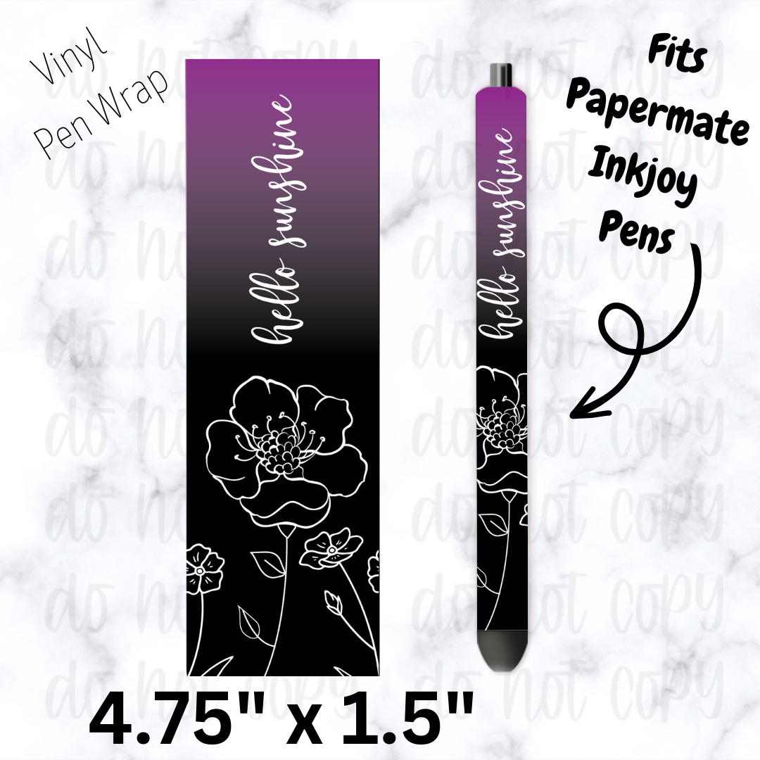 Hello Sunshine white flower Pen Wrap