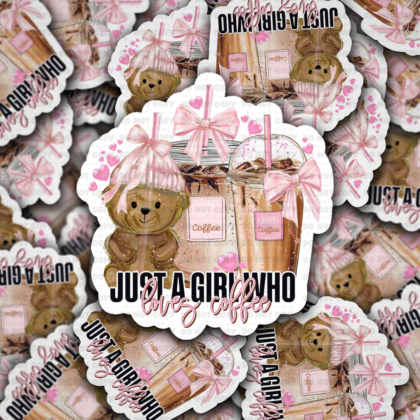 DS 2330 - Just a girl who loves coffee Die Cut Sticker