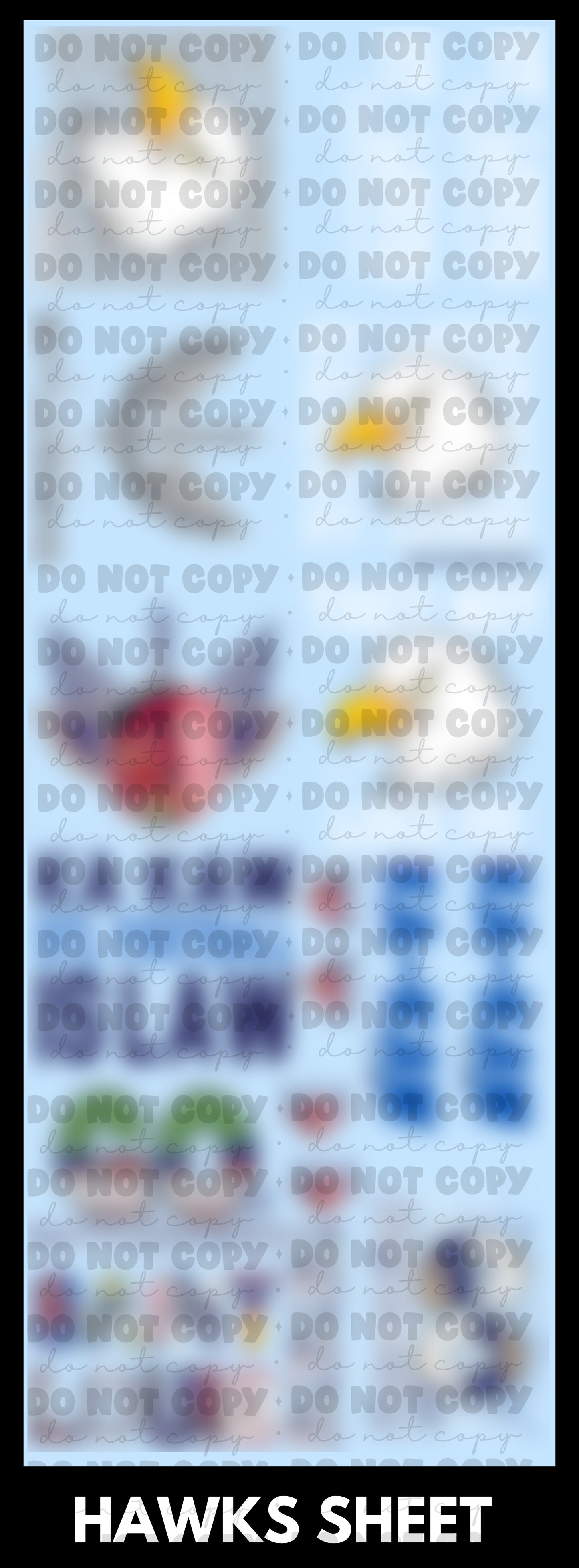 200 Premade Hawks Gang Sheet 22x60