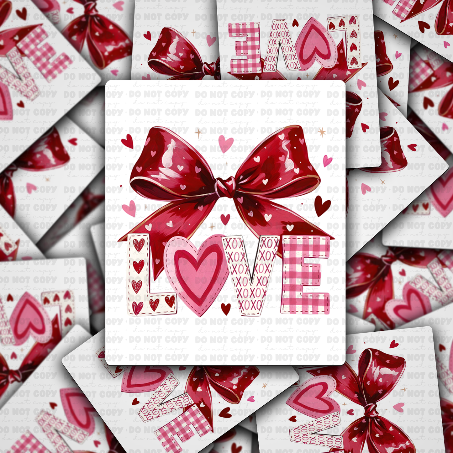 DS 2329 - Love with bow Die Cut Sticker