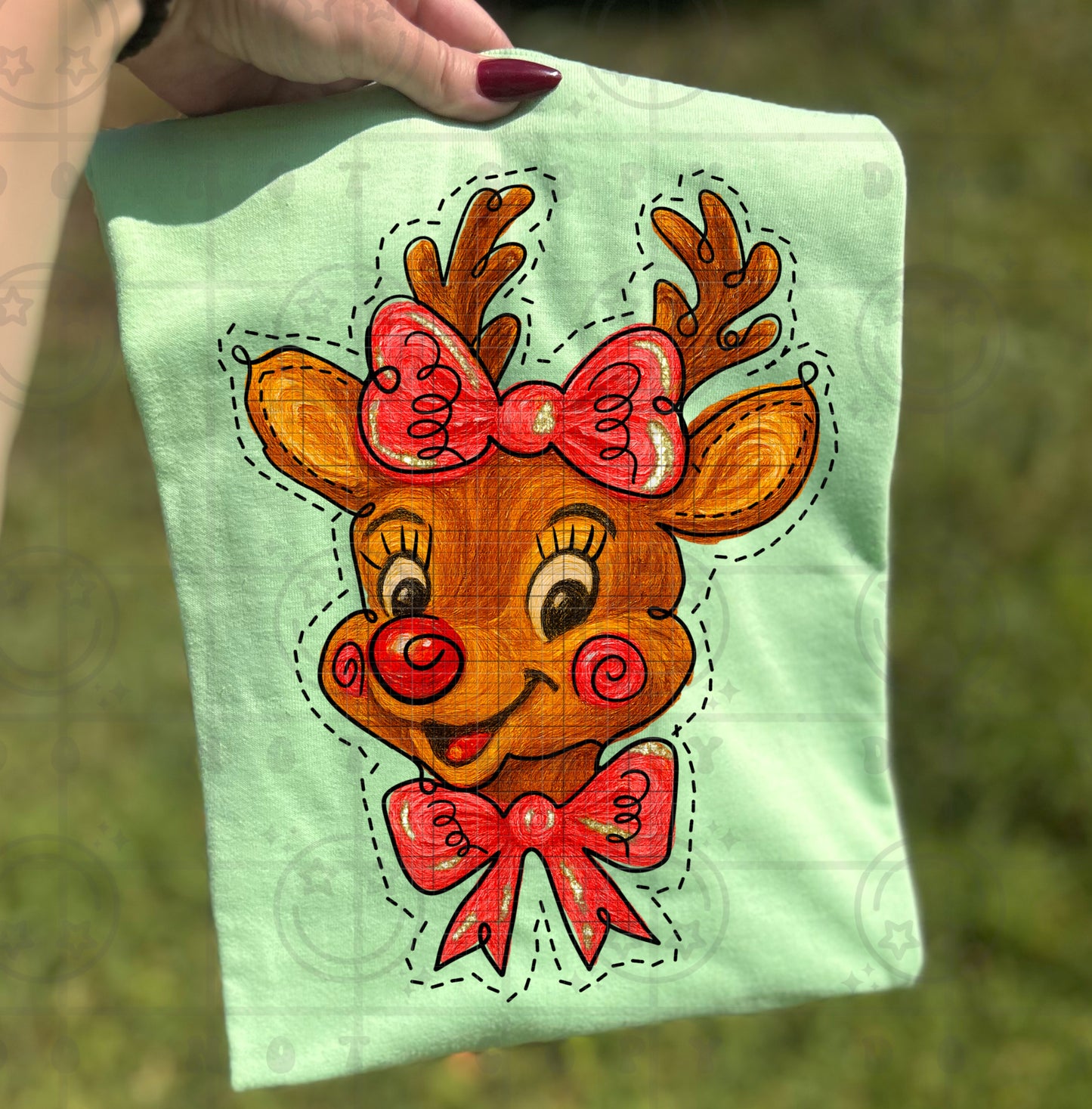6550 - Reindeer with bow *DTF Transfer