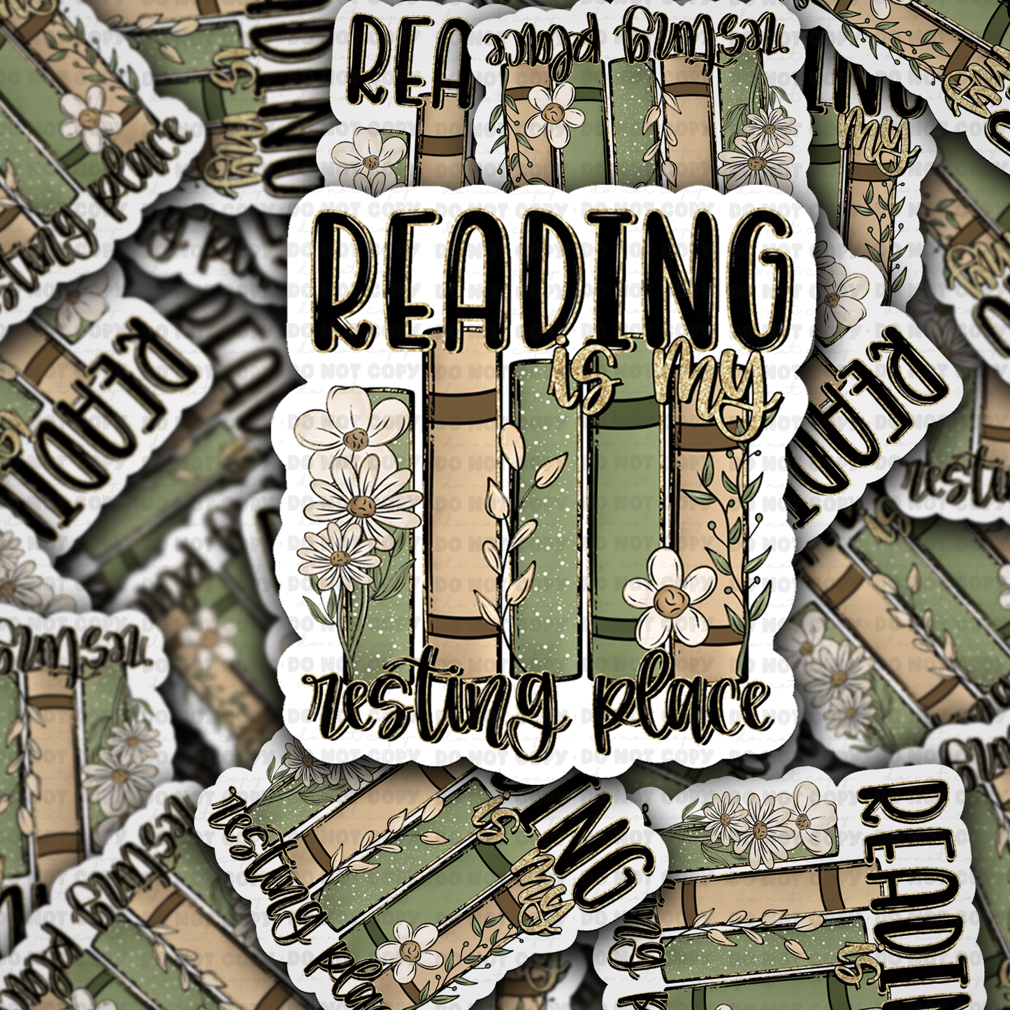DS 2295 - Reading is my resting place Die Cut Sticker