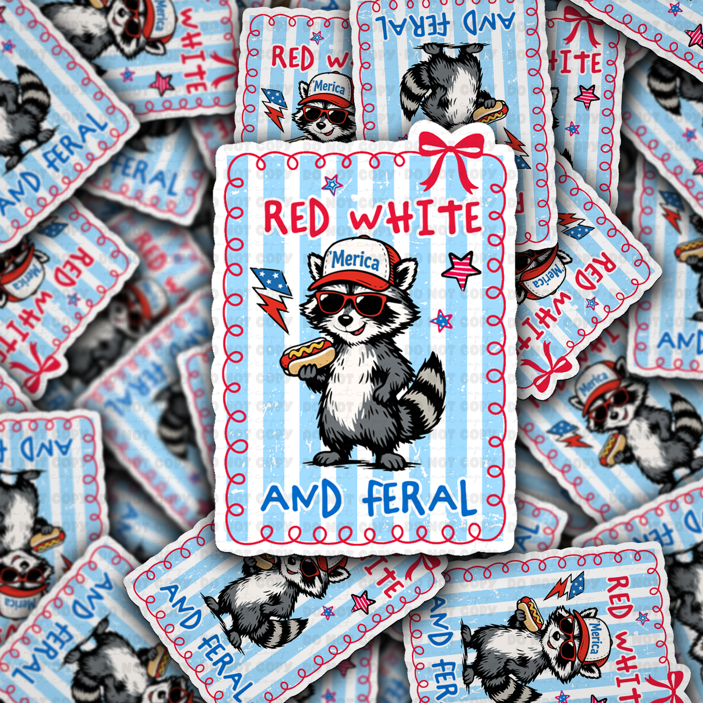 DS 2913 - Red white and feral Die Cut sticker