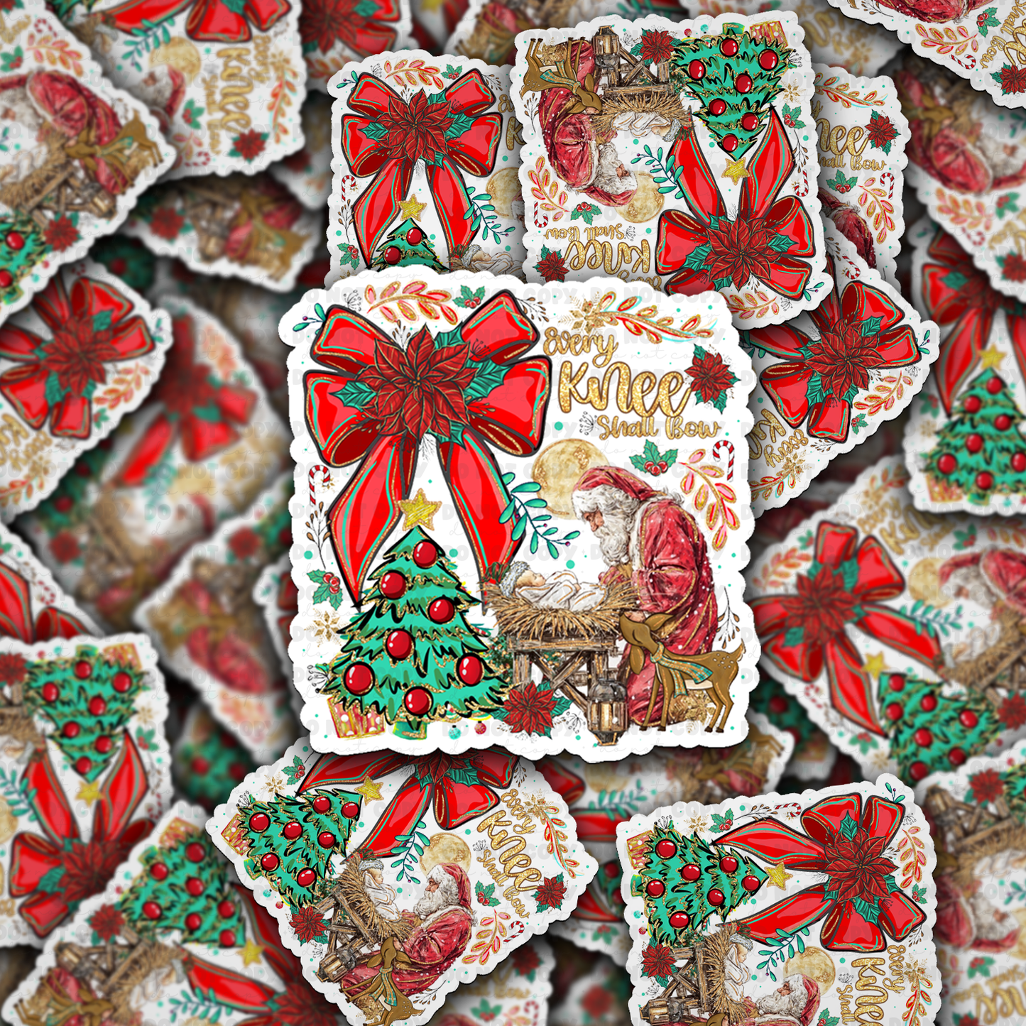 DC 2231 - Every knee shall bow Santa Die Cut Sticker