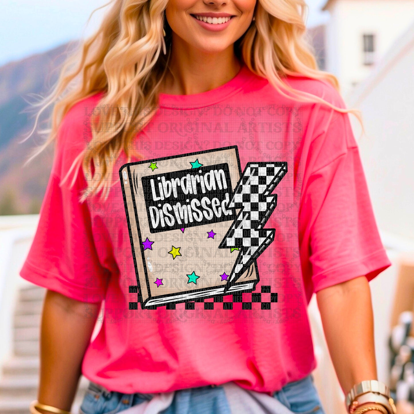 5653 - Librarian dismissed checkered *DTF