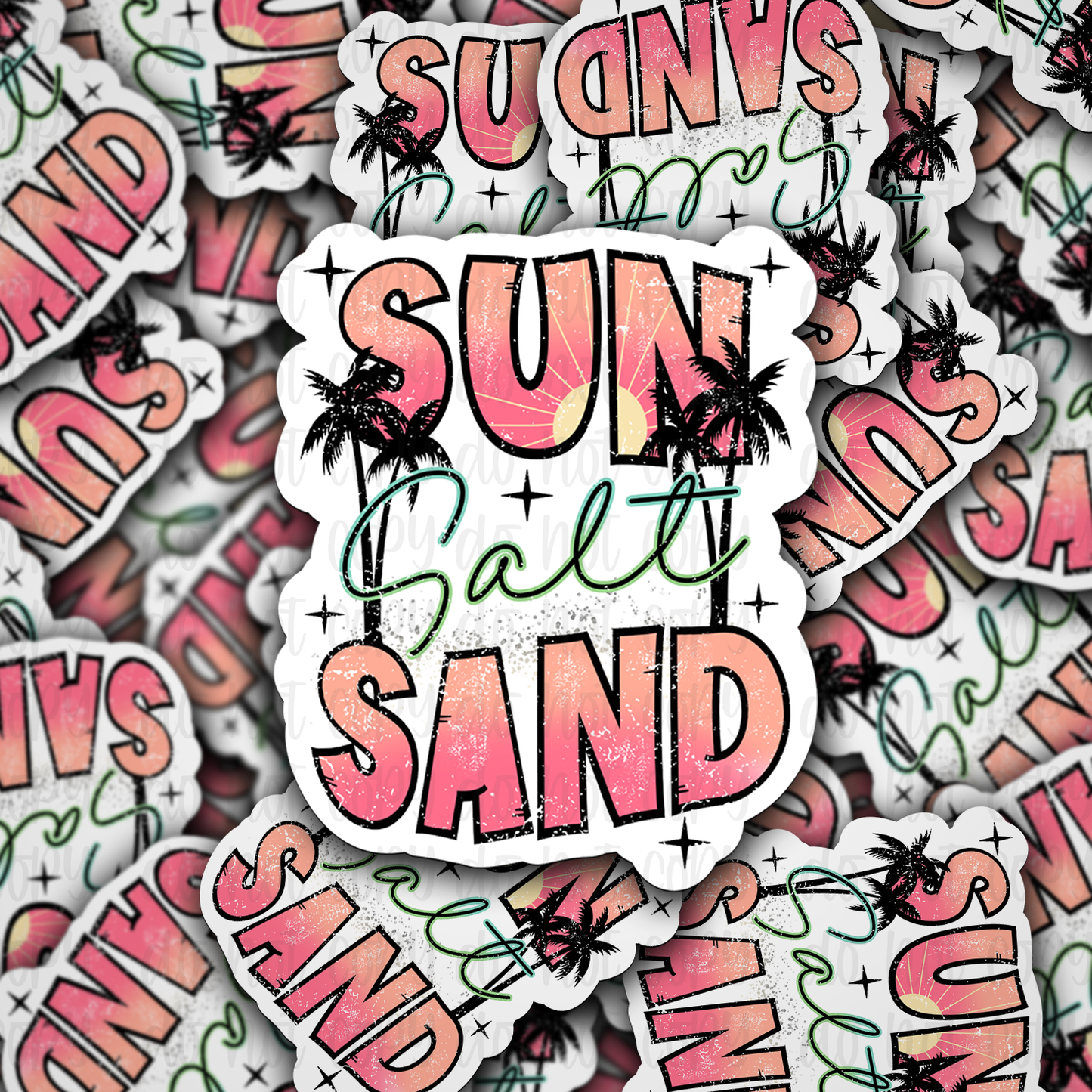 Sun Salt and Sand Die cut sticker 3-5 Business Day TAT