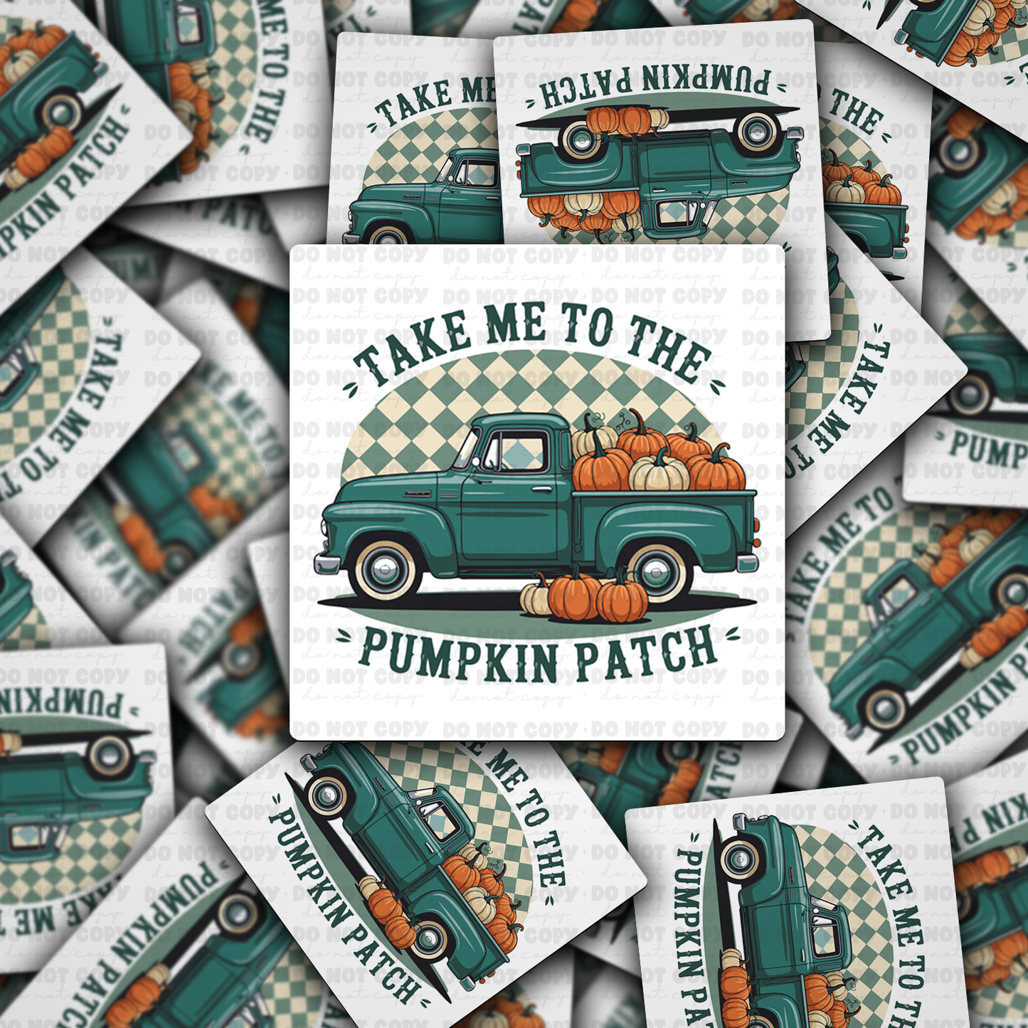 DC 2140 - Take me to the pumpkin patch truck Die Cut Sticker