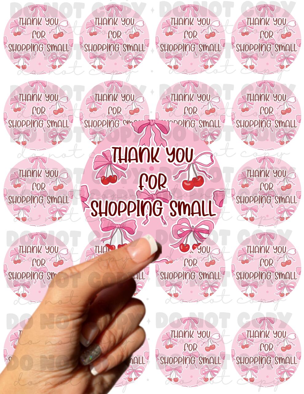 Thank you for shopping small bow cherry sticker sheet