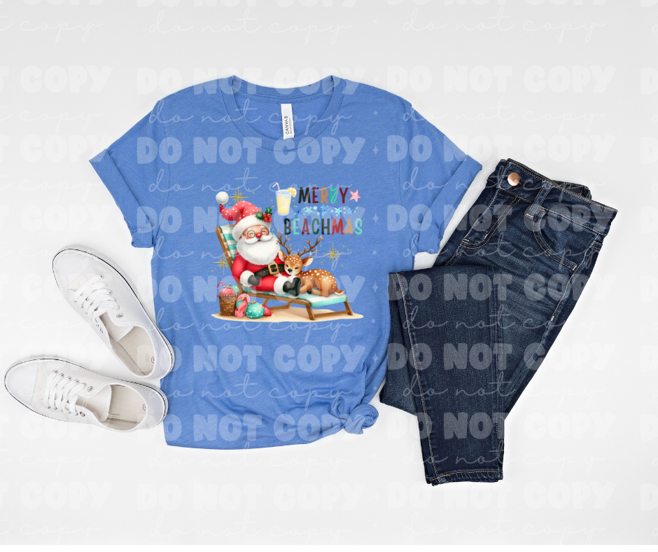 4238 Merry Beachmas Santa with a reindeer *DREAM TRANSFER* DTF
