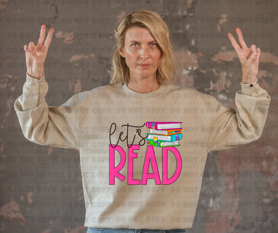 3528 Lets Read colorful DREAM TRANSFER* DTF