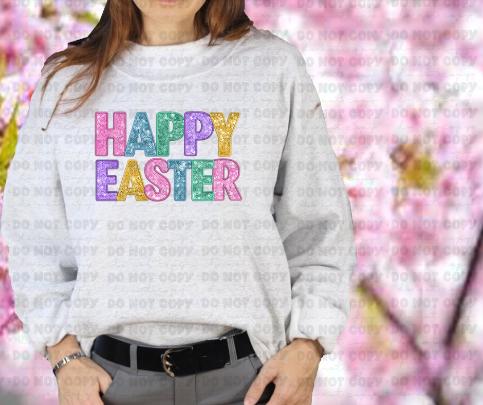 3668 Faux Glitter Happy Easter DREAM TRANSFER* DTF