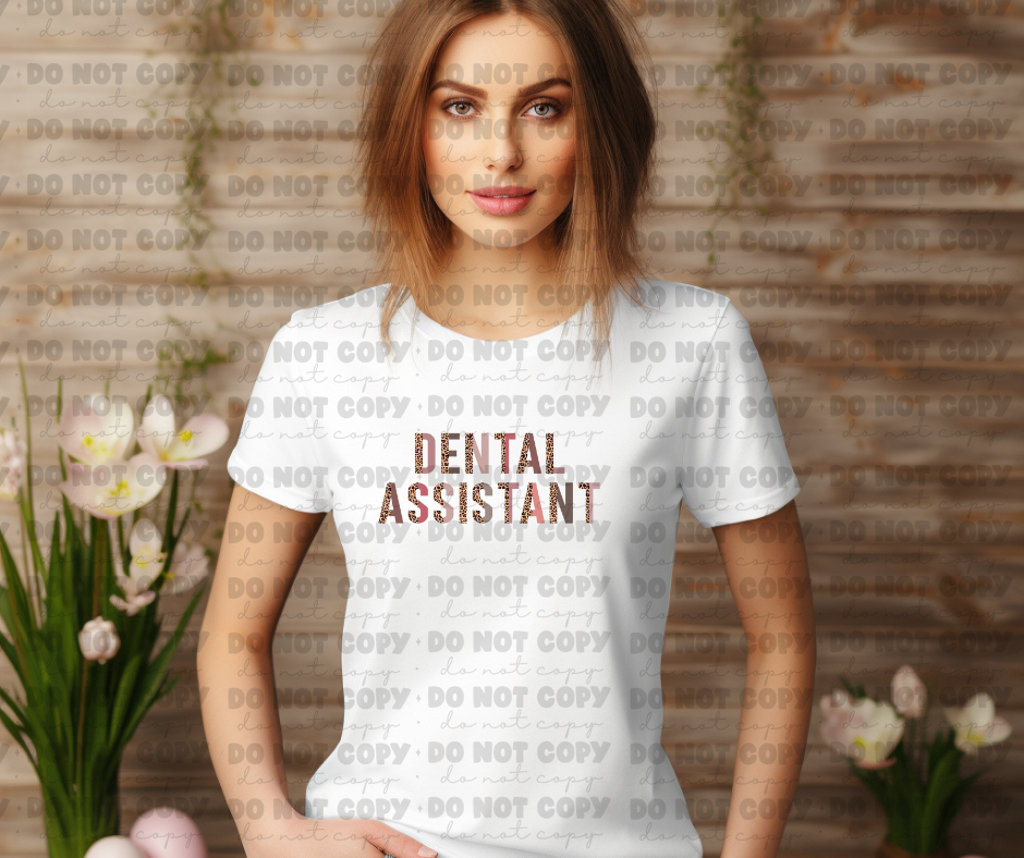 3636 dental assistant half leopard * DTF