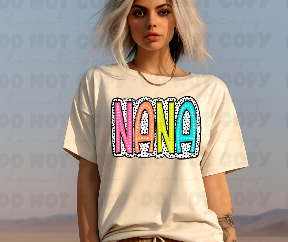 3768 Nana Bright Doodle Dalmatian Dots DREAM TRANSFER* DTF