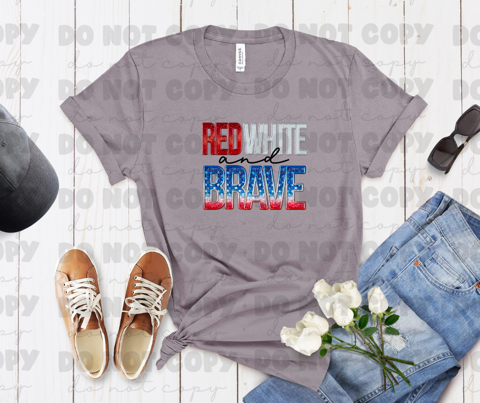 4130 Red White Brave *DREAM TRANSFER* DTF