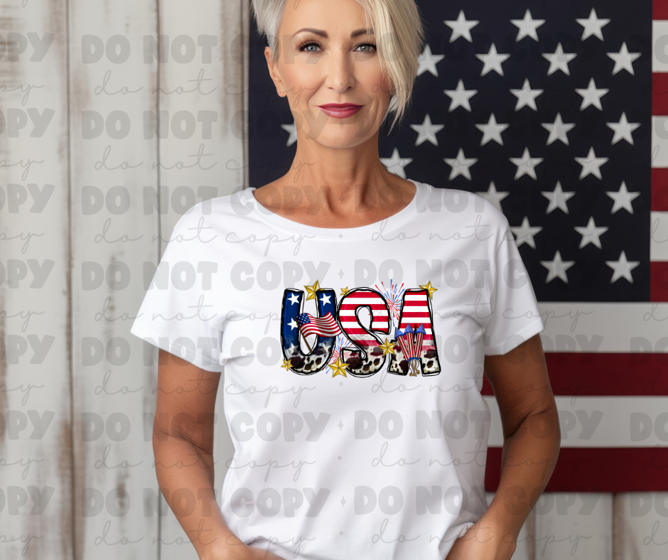 4137 Usa Cow Print *DREAM TRANSFER* DTF