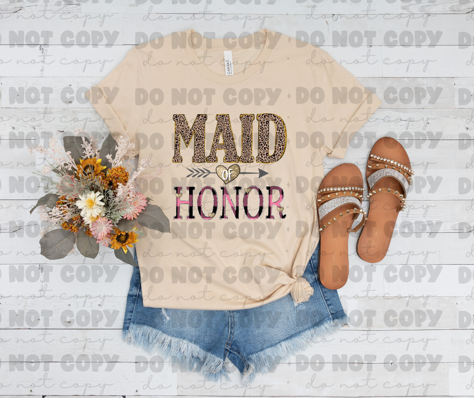 4165 Maid of honor Leopard and Plaid *DREAM TRANSFER* DTF