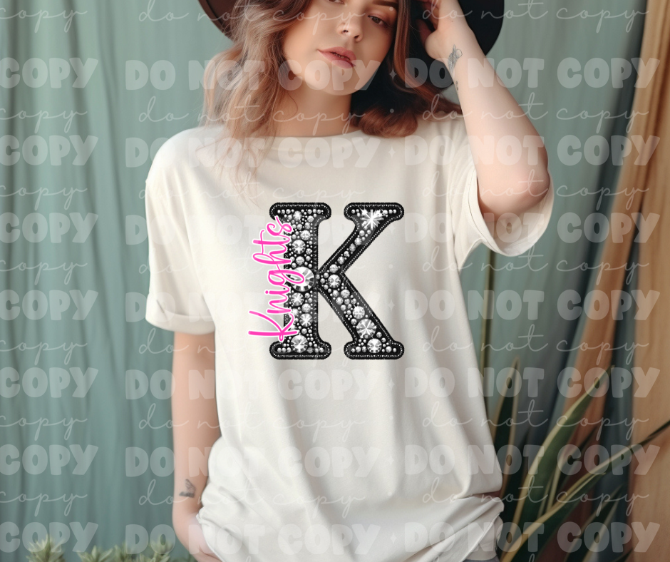 4506 Black Rhinestone pink Knights *DREAM TRANSFER*