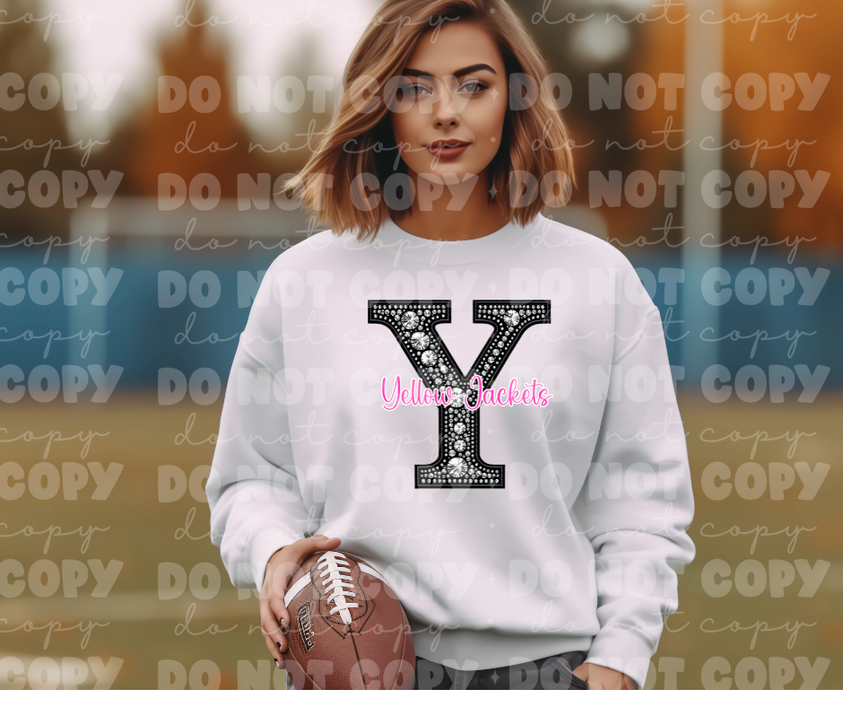 4526 Black rhinestone yellow jackets *DREAM TRANSFER*