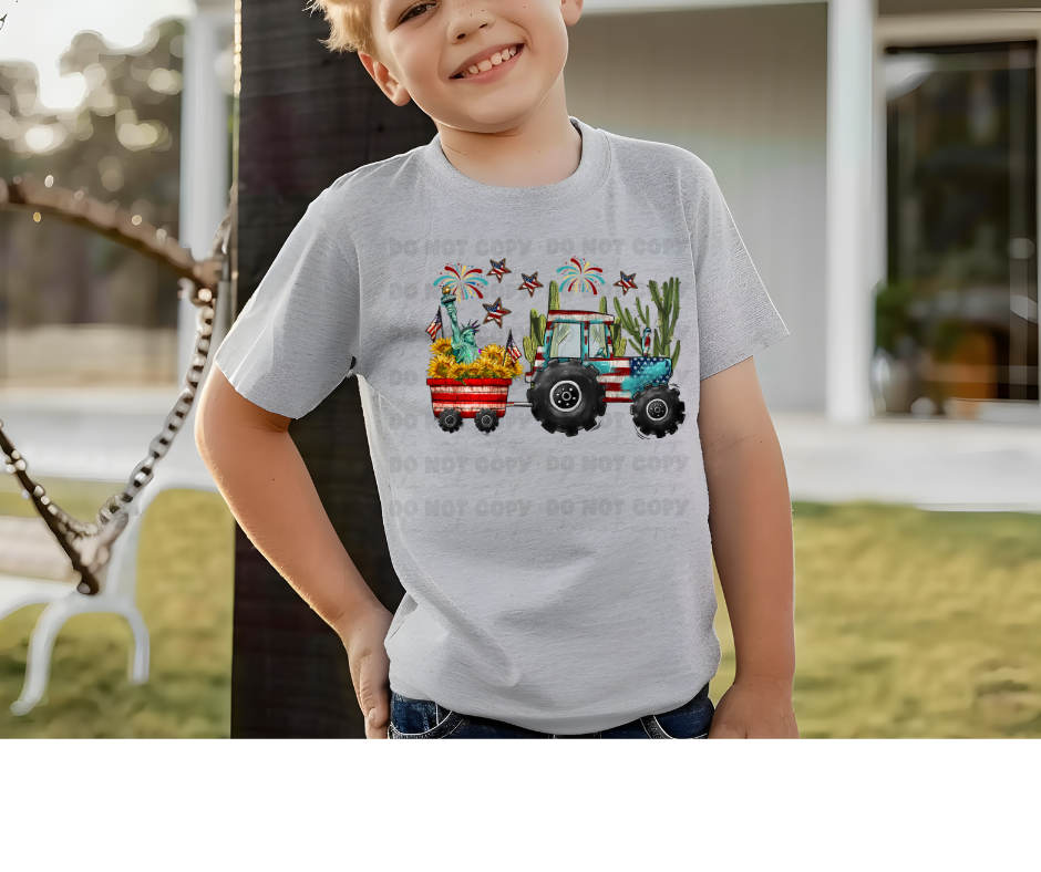 5983 - American Flag tractor *DTF Transfer