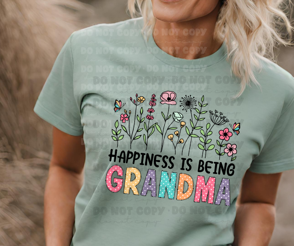 6377 - Happiness is being grandma * DTF Transfer