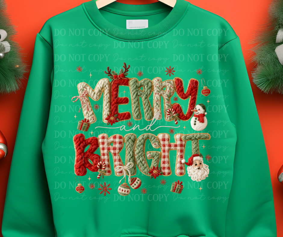 6581 - Merry and Bright faux yarn *DTF Transfer