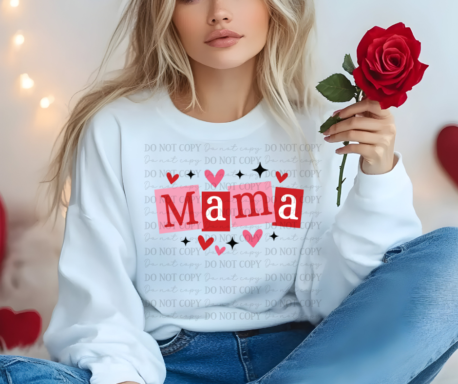 6649 - Mama with hearts Valentine *DTF Transfer