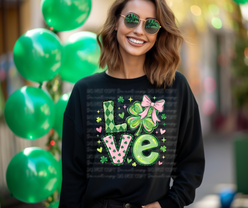 6676 - Love shamrock pink *DTF Transfer