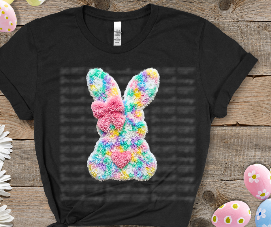 6738 - Faux yarn pastel bunny *DTF Transfer