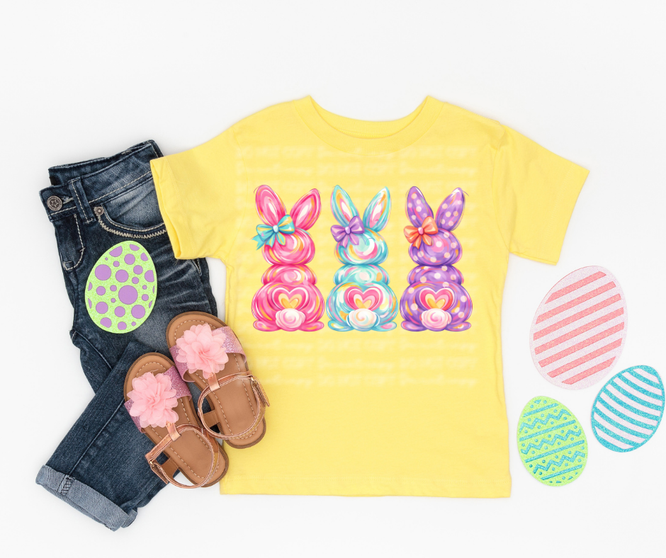 6742 - Watercolor Easter bunnies *DTF Transfer