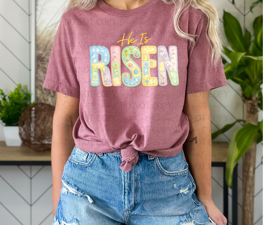 6757 - He is risen patchwork *DTF Transfer