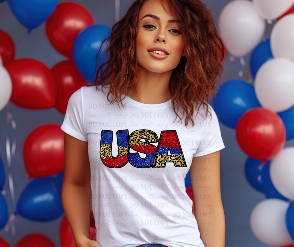 6802 - Usa leopard *DTF Transfer