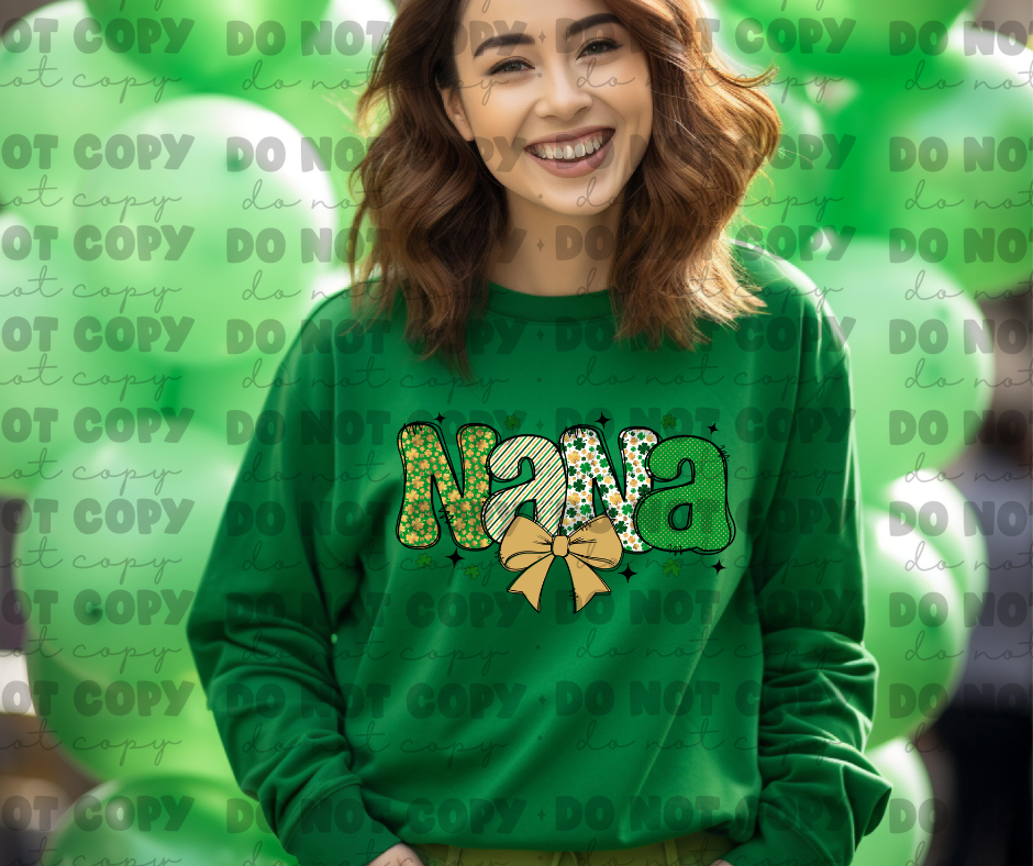 5110 - Nana with bow St. Patrick's Day *DTF