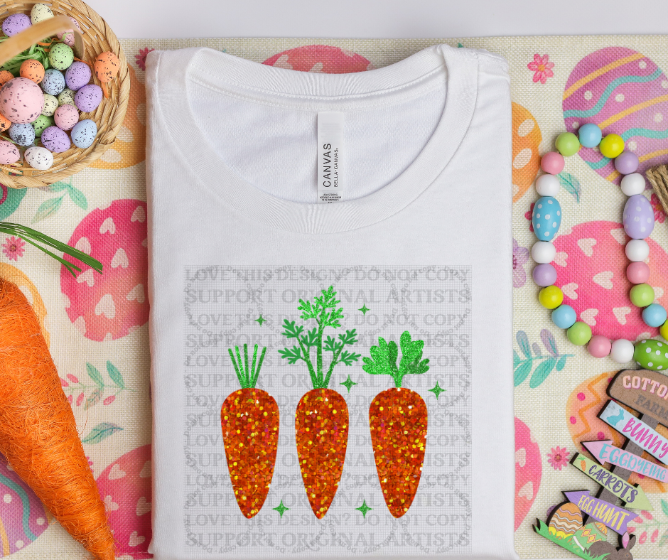 5451 - Faux glitter carrots *DTF