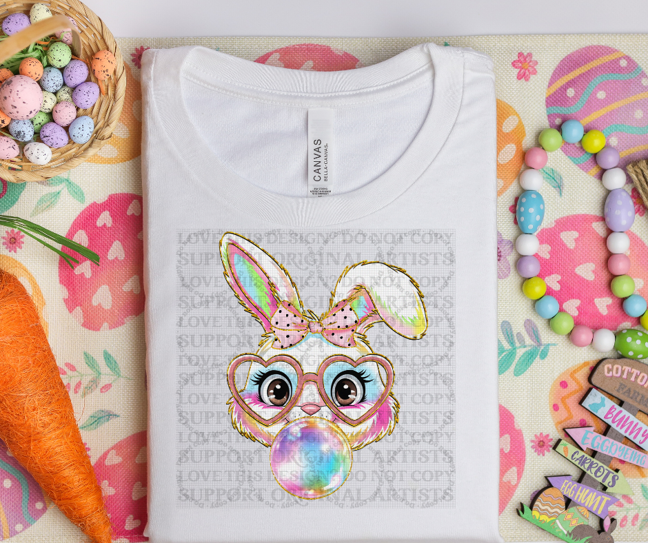 5453 - Bunny blowing bubble gum *DTF