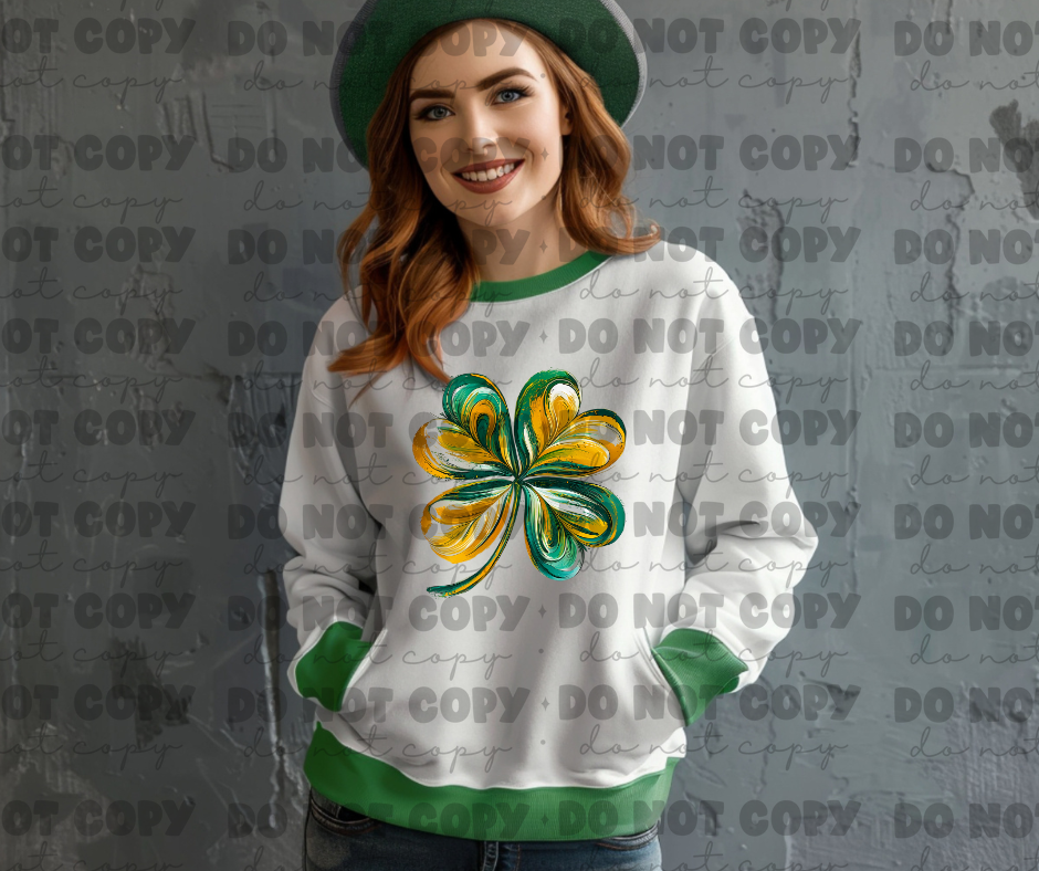5089 - Green and Yellow shamrock clover *DTF