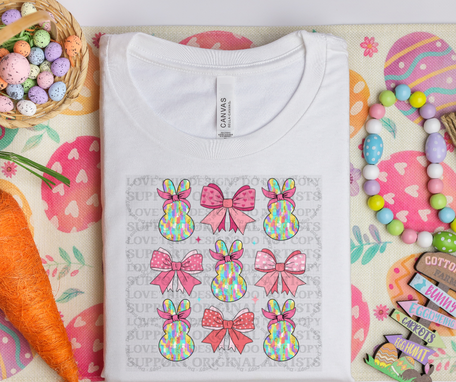 5458 - Easter bunnies and bows *DTF