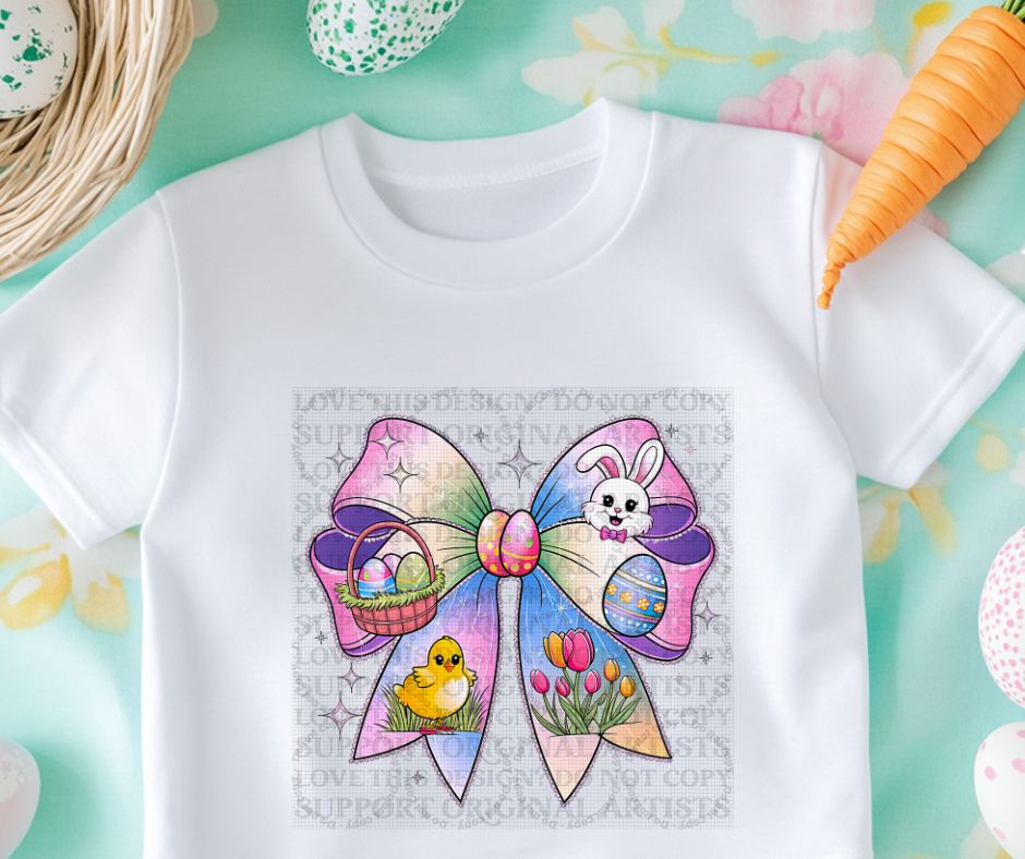 5469 - Easter bow with bunny and chicks *DTF
