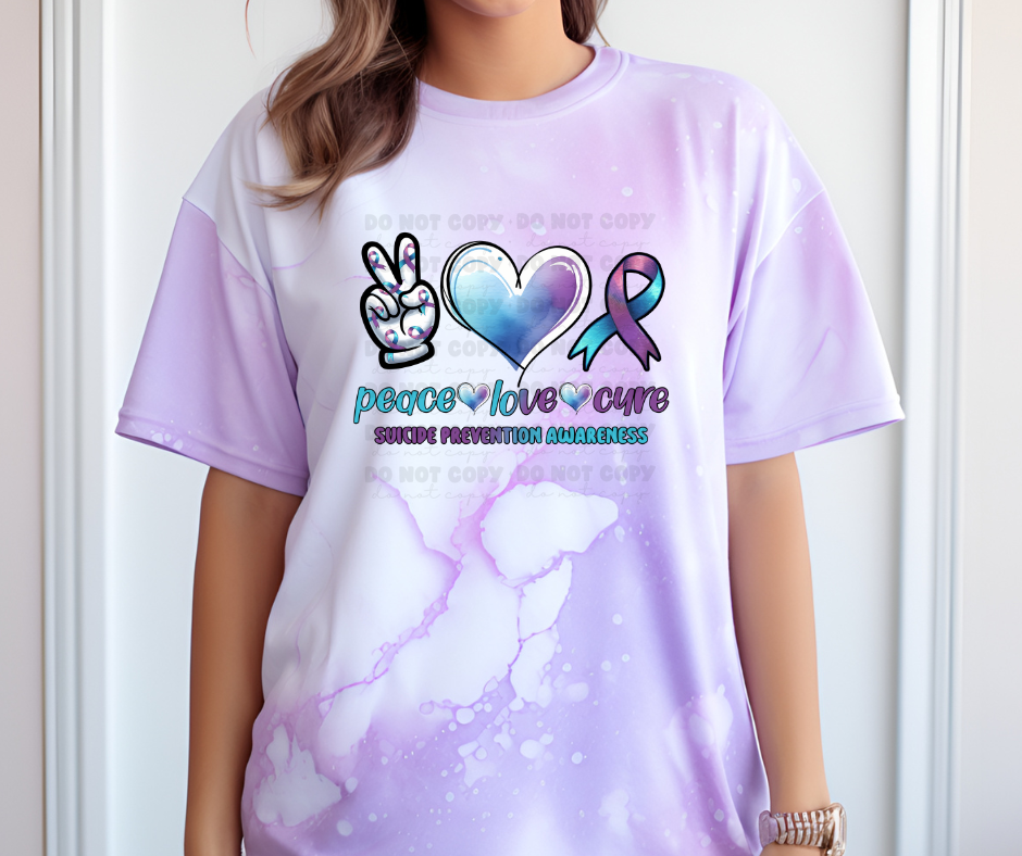 6410 - Peace love cure suicide awareness * DTF Transfer