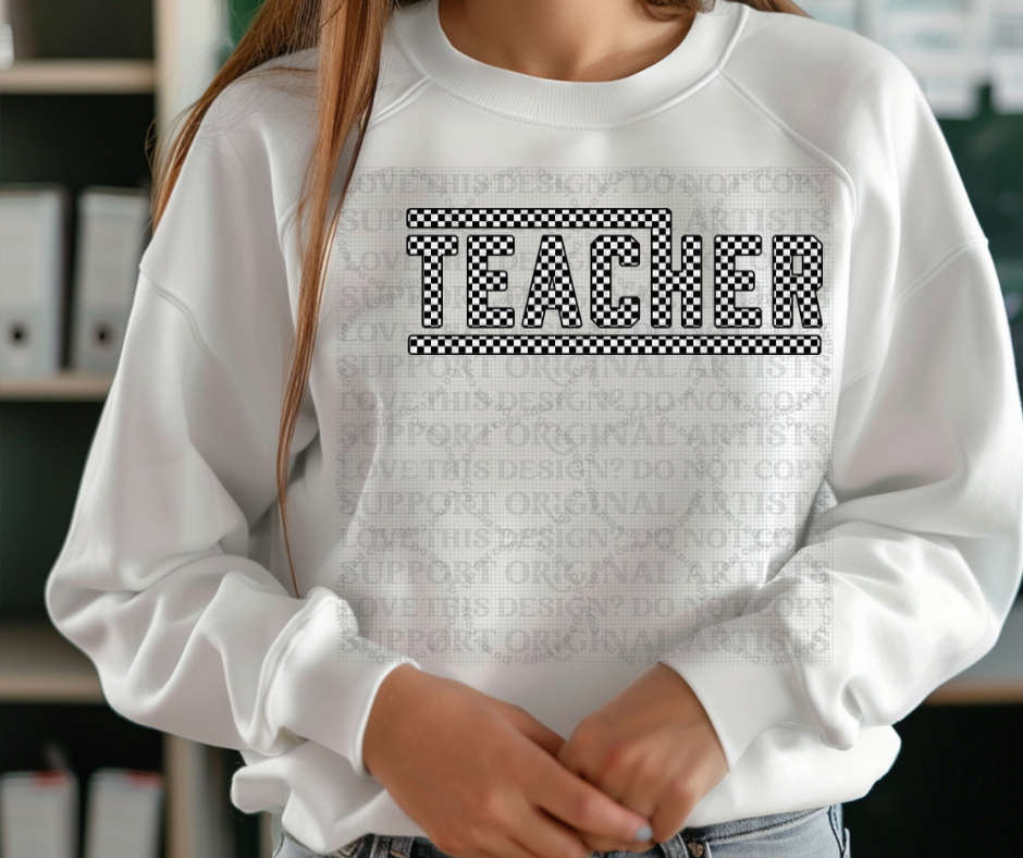 5612 - Teacher checkered *DTF