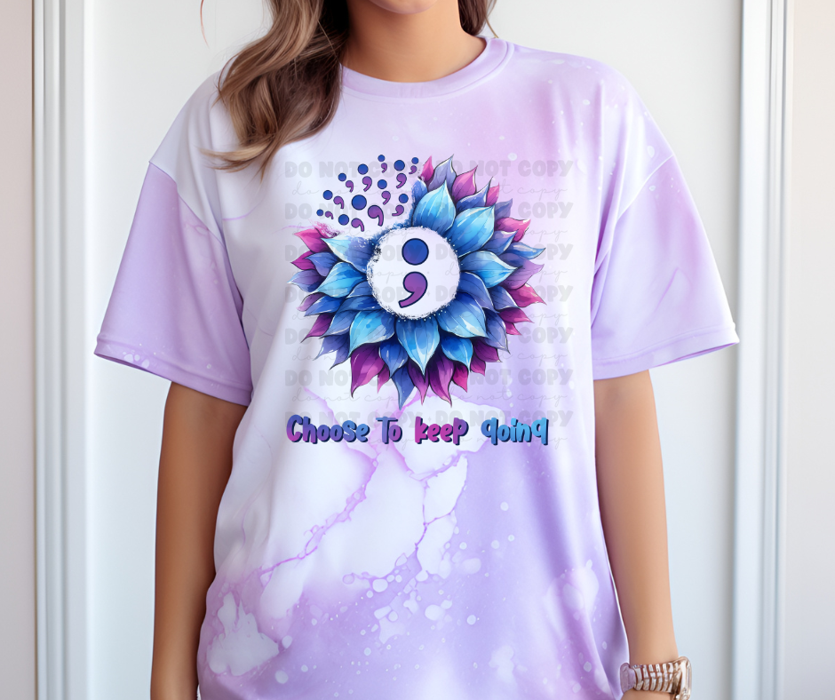 6415 - Choose to keep going sunflower semicolon * DTF Transfer