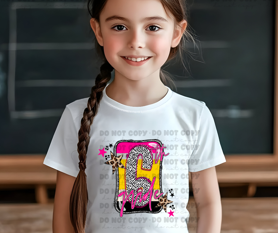 6166 - 6th grade polka dot pencil * DTF Transfer