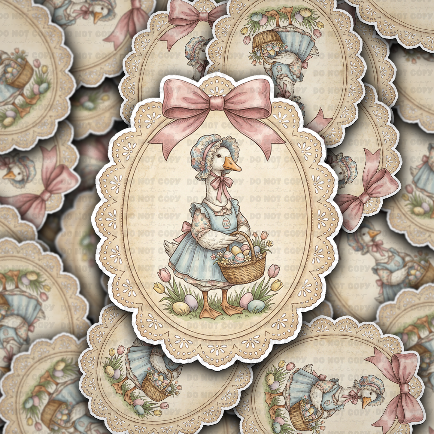 DS 2726 - Vintage thrifted Easter goose Die Cut sticker