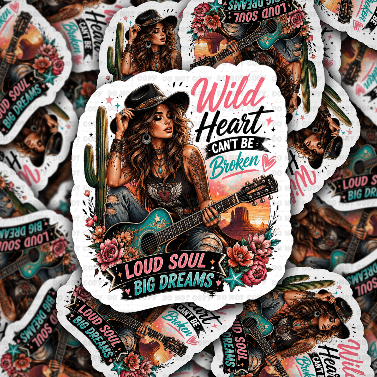 DS 3288 - Wild heart loud soul Die Cut sticker