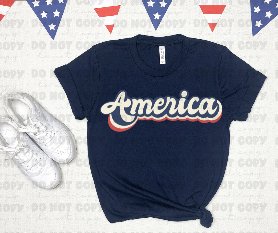 3848 America Retro groovy DREAM TRANSFER* DTF