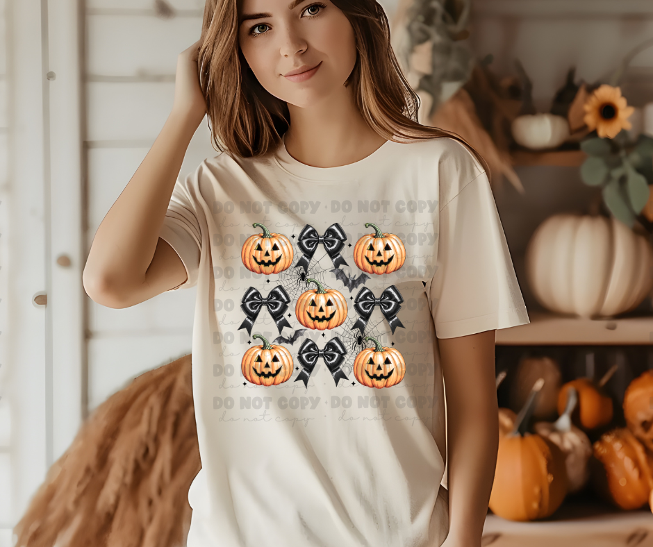 4664 Orange pumpkins with coquette bows *DREAM TRANSFER* DTF