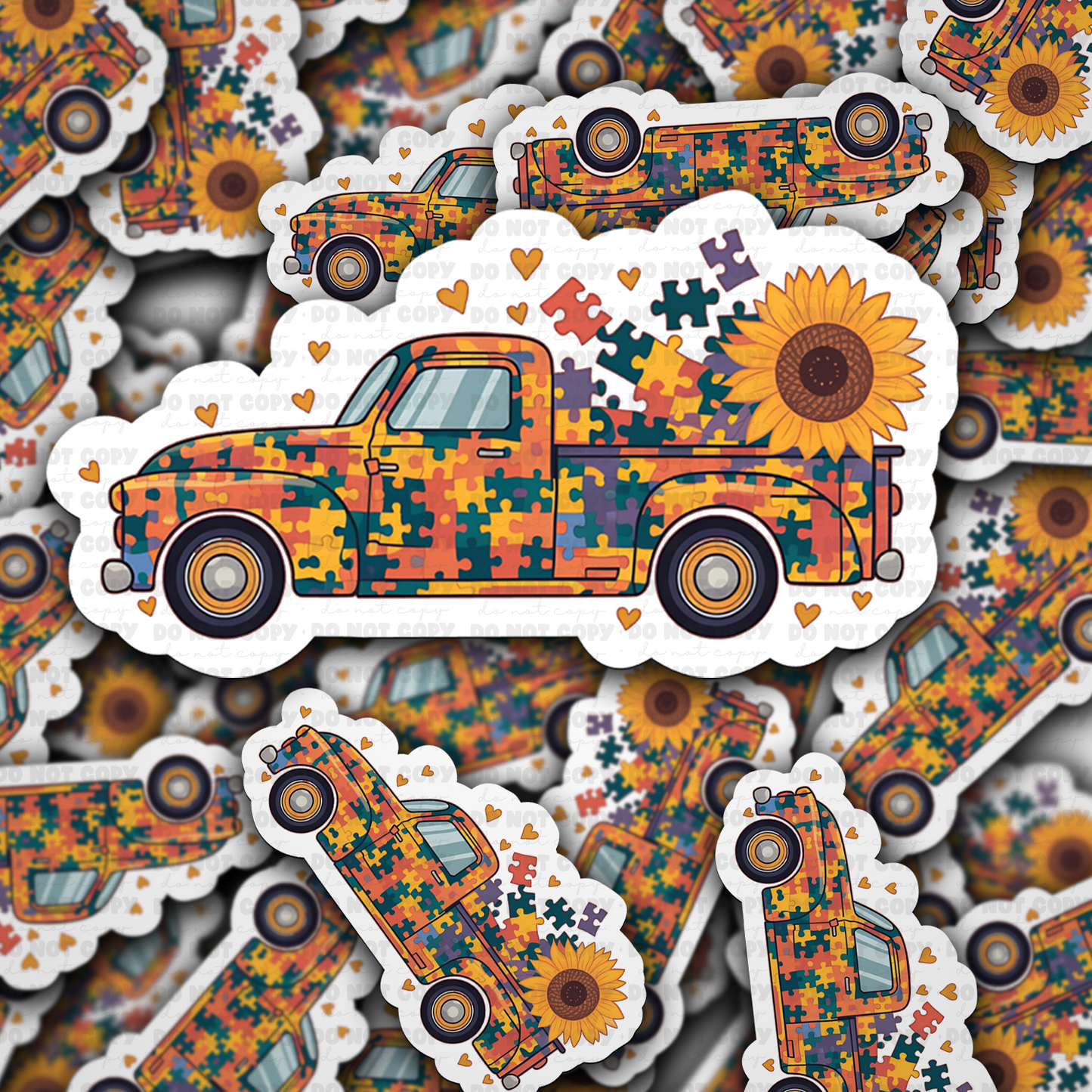 DC 1601 - Autism truck Die Cut Sticker